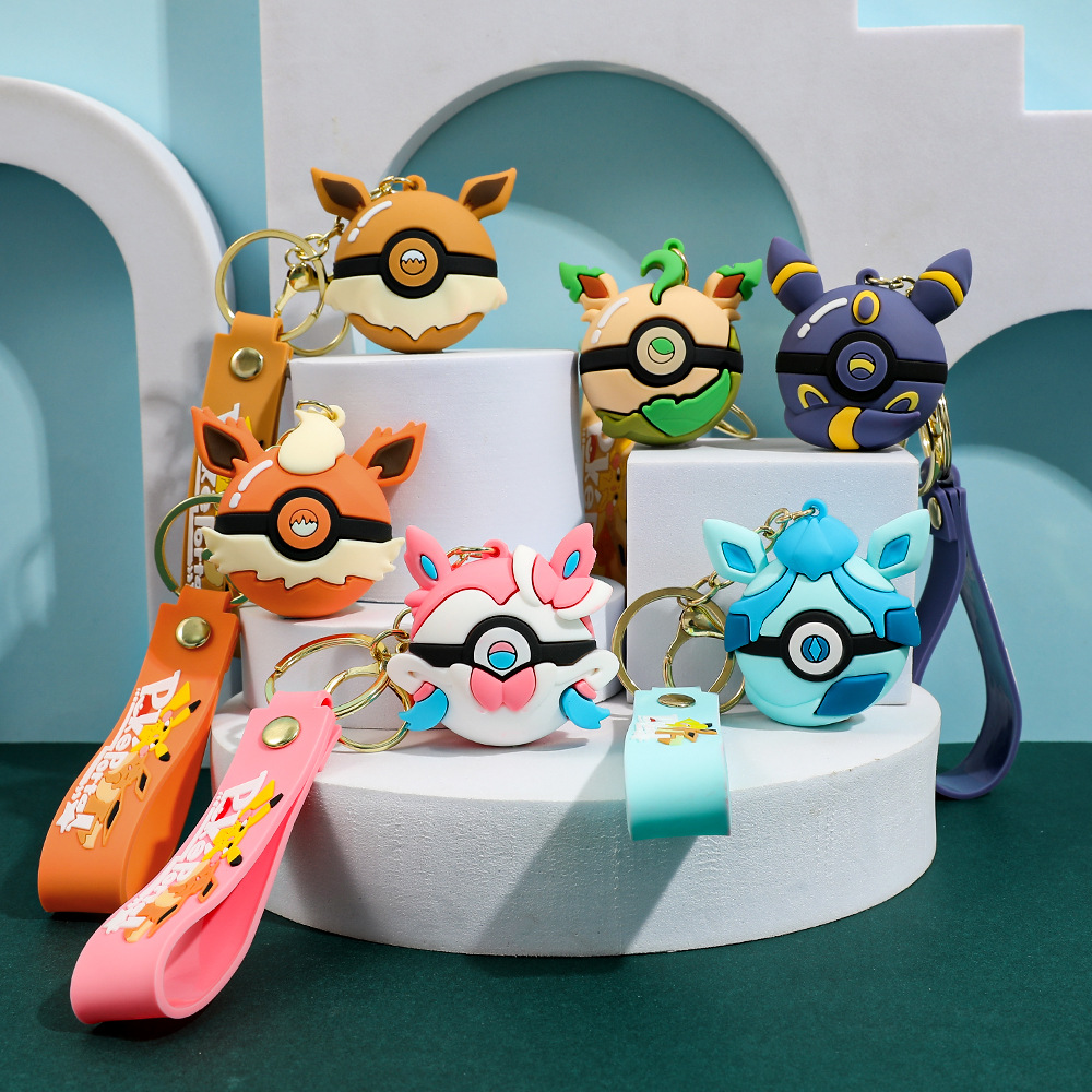 6pcs Pikachu Cartoon Keychain  - Pokeball Cosplay Prop 评论和价格