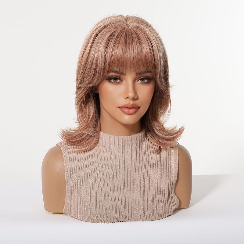 Women's wig with bangs, wolf t - Wig Fiber Net 评论和价格