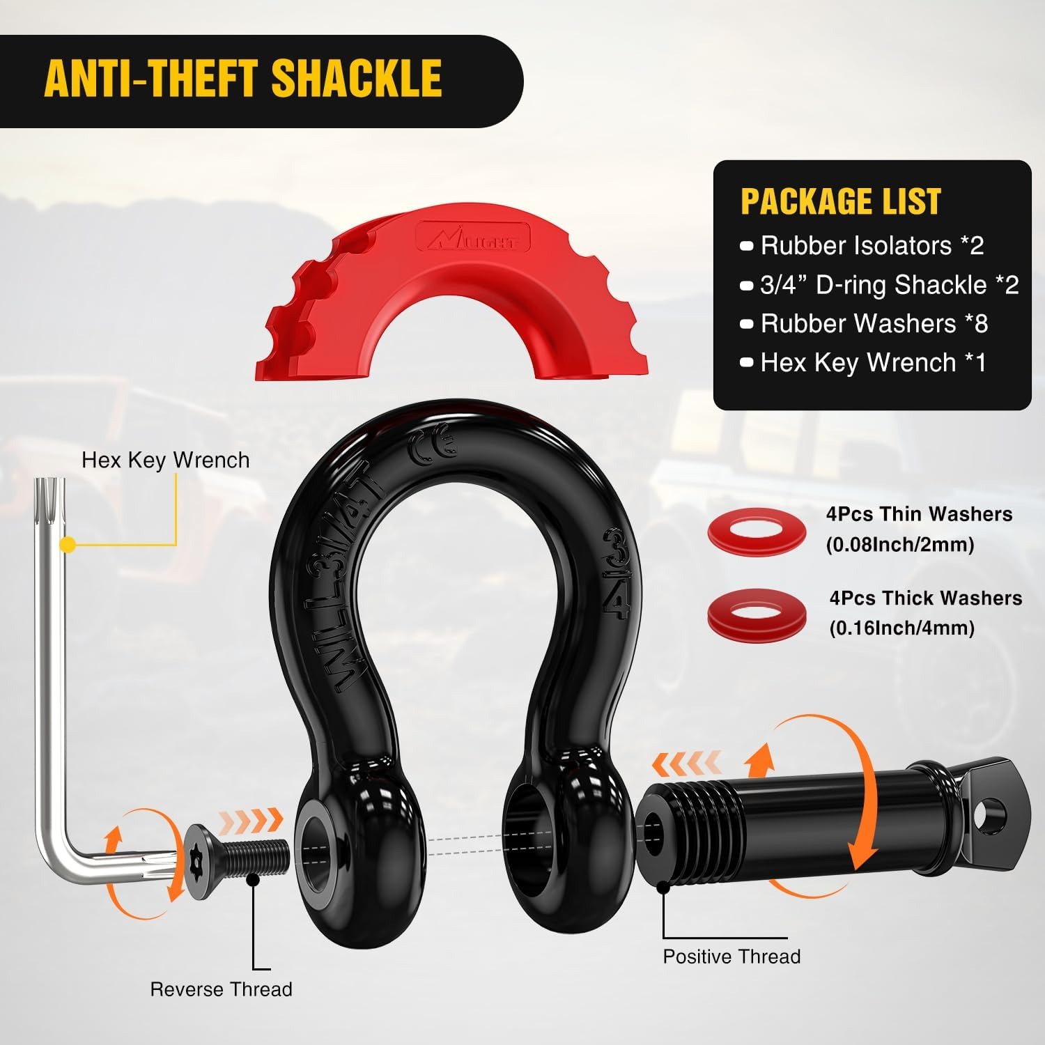 Nilight Offroad Recovery Kit 3 - D Ring Strap 评论和价格